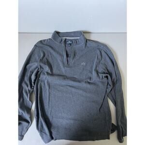 Fish Hippie Sweater Mens Large 1/4 Zip Pullover Sweatshirt Gray